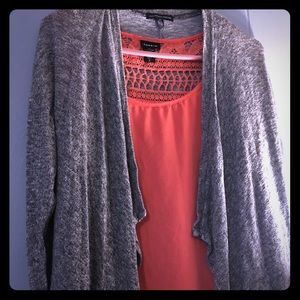 Dark Heather Gray Open Sweater